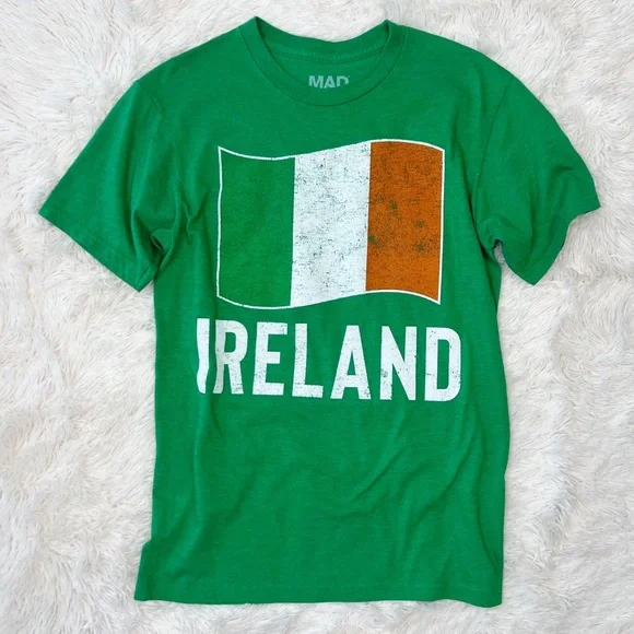 MAD Engine green St Patrick’s Day tee shirt Ireland graphic Irish flag S - Picture 9 of 9